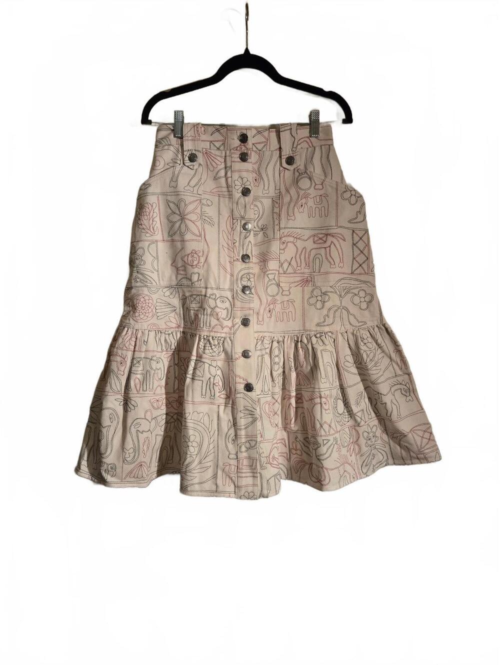 Magali Pascal Printed Button-Front Skirt